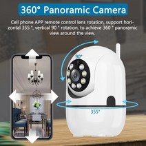 애견모니터 베이비모니터 무선cctv 2MP 와이파이 1080P IP 카메라 홈 보안 스마트 자동 추적 IR 야간 투시, 02 미국 플러그