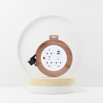 러그 링 멀티탭 우드 3구 USB 2포트 전기 케이블릴선, 3m, 1개