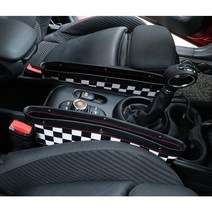 언제나말금 BMW 미니쿠퍼 악세사리 카시트 시트수납함 틈새 수납 사이드 포켓 2개 1세트, 체크, 1개