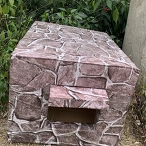 야외 대형견 큰개 진돗개 강아지 판넬 난방 조립식 개집 실외 플라스틱 보온 강아지집 001 DIY 수제 애완, 바위무늬 사각구멍(슬로건 _트럼펫(고양이 1-2마리)