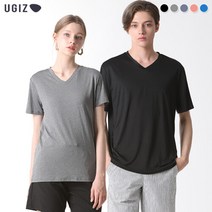 UGIZ [UGIZ] 소프트 텐션 브이넥 티셔츠 (남녀공용)