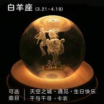 해외배송 리엘라노 사수자리 선물 12성자리 크리스털 오르골 8음함 투명 뮤직박스 볼링 드림, 옵션07