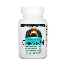 Source Naturals 소스 내츄럴스 징코 빌로바 은행나무 잎 추출물 Ginkgo 24 120mg 120정