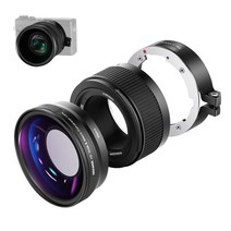 NEEWER 광각 렌즈 Canon G7X Mark III 카메라에 대응 2 in 1 18mm HD 광각 & 10배 매크로 추가 렌즈 익스텐션 튜브 바요넷 마운트 렌즈 어댑터 클리닝 크로스 첨부