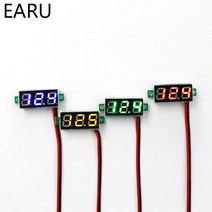 0.28 인치 dc led 디지털 전압계 0-100v 전압계 자동 자동차 모바일 전원 전압 테스터 감지기 12v 빨간색 녹색 파란색 노란색, DC 2.5-30V 녹색