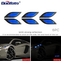 6pcs 3D 자동차 스타일링 반사 탄소 섬유 범퍼 스트립 안전 경고 테이프 보안 반사판 스티커 외관 액세서리 가성비 좋은, B blue 6pcs