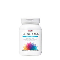GNC 여성용 머리카락 피부 및 손톱 데일리 멀티비타민 블렌드 비오틴 3000mcg 히알루론산 비타민 C E 나이아신 함유 항산화 물질 추가 여성 건강과 뷰티 지원 120정, 120 Count (Pack of 1)
