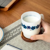 시라쿠스 밀크글라스 머그 12종 세라믹 라떼 컵 홈카페 귀여운 레트로 고급 내열 찻잔, 08. 수잔, 1개