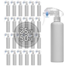 [50개묶음판매] 초미세건스프레이용기 100ml 120ml 150ml 200ml 250ml 300ml 플라스틱 분무기 공병, 300ml 백색용기, 투명캡, 50개