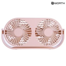 디월스 엘립스빈 충전식 듀얼선풍기 AQ20W, 핑크(AQ20W)