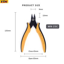 멀티 스타일 미니 와이어 커터 대각선 펜치 소형 전자 전선 절연 고무 손잡이 모델 수공구 DIY, 01 YTH-MN25C