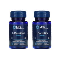 라이프 익스텐션 L-카르니틴 500mg 베지 캡슐 30개입 [2통] L-Carnitine