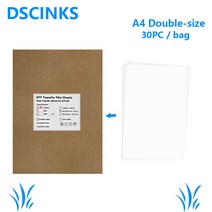 a4 디지털 잉크젯 인쇄 필름 75u 투명 양면 접착 필름 전송 dtf 필름 인쇄 핫멜트 분말, 양면 - 30pc