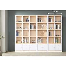 [유앤미가구] 높은 책장 서랍형/일반형 5단 책장 홈오피스 아이방 서재방, 서랍형, 메이플화이트 800