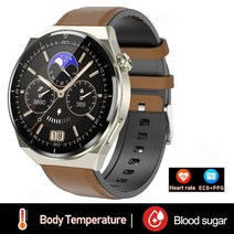 혈당 시계 SACOSDING 비침습 스마트 워치 ECG PTT 혈압 심박수 건강 무선 충전 신제품, [05] Belt brown