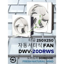 동우 자동셔터식 환풍기/DWV-20DRWS/도리도리 환풍기/풍압식/설치규격 250X250mm/MADE IN KOREA/KS제품/AS 1년보증