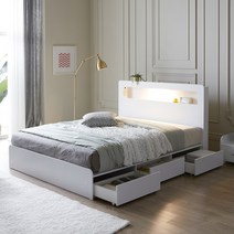 슬립스토아 디노 LED 멀티 수납 침대 프레임 매트리스 SS/Q/K, 5.침대+릴렉스70T, 화이트