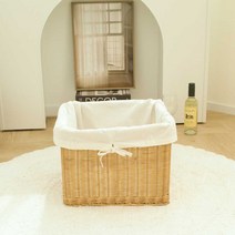 홈데코라인 라탄 사각바구니 수납 정리함 빨래바구니 (대)