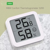 Youpin-MIIIW 무선 스마트 디지털 실내 온도 및 습도 측정기 자석 기후 측정 최소/최대 기록, 1 Pc