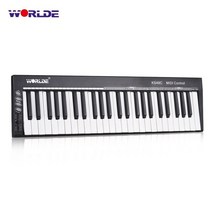 비트메이커 런치 노베이션 패드 Worlde 49 키 휴대용 usb 미디 키보드 컨트롤러 8 rgb 다채로운 백라이트 트리거 p-49 usb 케이블 미디 컨트롤러, 세계 ks49c