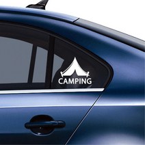 자동차 Camping 단체 로고 캠핑 깔끔한 색깔 스티커 카라반스티커, 대형, 그레이