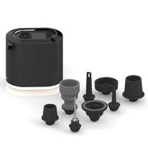 캠핑 랜턴 3600mA 공기 압축기 경량 충전식 수영 링 고무 보트 무선 공기 충전 팽창기, Black+호주