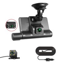 블랙박스 가성비대시 캠 자동차 DVR 카메라 4 인치 풀 HD 1296P 드라이브 비디오 레코더 등록기 보드 듀, 03 with rear camera_02 32G