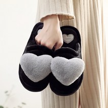 회사슬리퍼 여성사무실슬리퍼 푹신한 임산부 실내용 겨울 거실 극세사 층간소음 털실내화 방한, 그레이