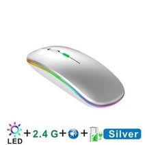 RGB 충전식 무선 마우스 컴퓨터 인체 공학적 미니 사일런트 USB 오피스 게임용 PC 노트북 Macbook 샤오미 Huawei, M81 lumino미국 5