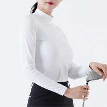 따뜻한 여성 골프 기모 이너웨어 화이트 티셔츠 필드
