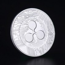 1pc 골드 실버 도금 리플 코인 xrp 암호화 기념 리플 xrp 수집가 코인 공예 기념품 선물 아트 컬렉션, 은