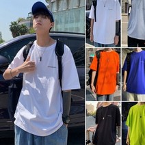 [깨비몰] 남자 여름 베이직 심플 오버핏 기본 반팔티 셔츠 (8377739)
