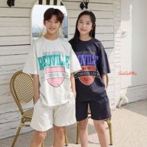 여름 9~21호 아동 주니어 유아 키즈 초등학생 남아 여아 반팔 티셔츠 반바지 상하세트 국내제작 등원룩 스쿨룩 남매룩 형제룩 자매룩 쌍둥이룩 커플룩 츄리닝 상하복 세트 여름옷