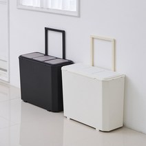 보담 이동식 대용량 가정용 재활용 분리수거함 휴지통 분리수거통 70리터, 아이보리, 1개