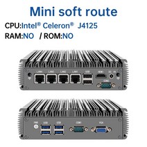 미니 PC YINGCHI 인텔 셀러론 J4125/N5105 팬리스 소프트 라우터 4x i226/i225 2.5G LAN HD 및 VGA 듀얼 포트 방화벽 기기 주식용 컴퓨터 호환, EU, 01 J4125 NO RAM SSD