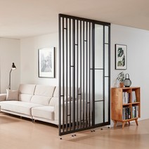 틴우드 가벽 스트라이프 철제 파티션, 스트라이프 W400 블랙:H2200