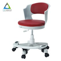 탑체어 앉은뱅이 스툴회전의자 4종모음 좌식의자, 화이트 회전스툴 발받침형_레드