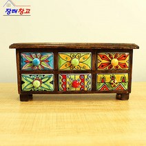 로얄코테즈 6단 미니약장 KR-655 로얄코테즈 예쁜 엔틱 악세사리함 도자기 유럽 실내장식 빈티지 원목, 미니약장 PF-655
