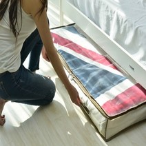 하우스아이템스 대용량 패브릭 투명 리빙박스 침대수납함 이불보 언더베드수납함, 화이트, 1개