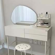 레이디가구 모노 콘솔 수납 입식 미니 화장대 600 800 원형 거울/비정형 거울 세트, 04. 모노 600 콘솔 화장대 (400 원형거울포함), 아이보리