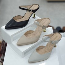 탠디 여성 7cm 스틸레토 큐빅벨트 심플 블로퍼 구두 W122037H