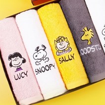 스누피 수건 4매 피너츠 40수 코마사 송월 타올, 컬러별로
