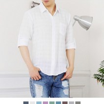 MUT711332썸머 린넨 라이크 롤업 셔츠 남방 J1818