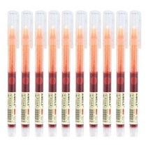 2023년 신학기 10 PCS/Set 8 색 스트레이트 액체 잉크 젤 펜 0.5mm 다채로운 빠른 건조 롤러 학교 문구 일본 스타일, [01] Orange-10pcs