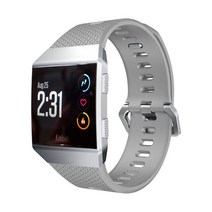 손목시계줄 시계가죽 우레탄 줄 러버줄 호환 Fitbit 이온 실리콘 스포츠 밴드 ionic L s용 교체용 스마트 스트랩, 08 Gray