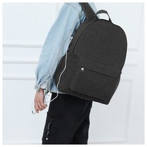 [비투비월드] 캐주얼 USB충전 노트북 백팩(블랙)/데일리