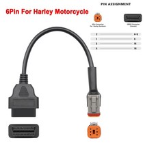 KTM OBD2 커넥터 용 야마하 용 오토바이 모토 바이크 혼다 모토 용 할리 용 Ducati OBD 2 가와사키 용 연장 케이블, 할리 6핀용