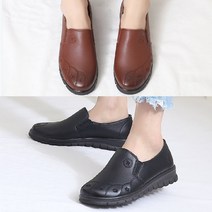 벨루치슈즈 여성 플라워 스티치 3.5cm 발편한 중년 쿠션 단화 컴포트화 효도화