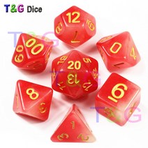 우주 별 다면체 주사위 보드 게임 도구 다각형 하늘 주사위 다이스, 레드 야광