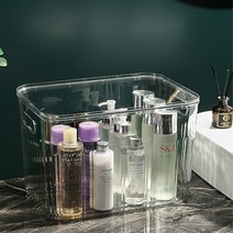 아크릴 욕실 학용품 화장품 책상 식탁 위 서랍 수납 정리 장 함 미니 다용도 박스, 그린(중형)